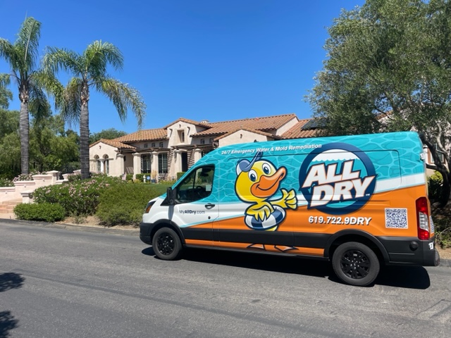 all dry san diego van parked outside of house
