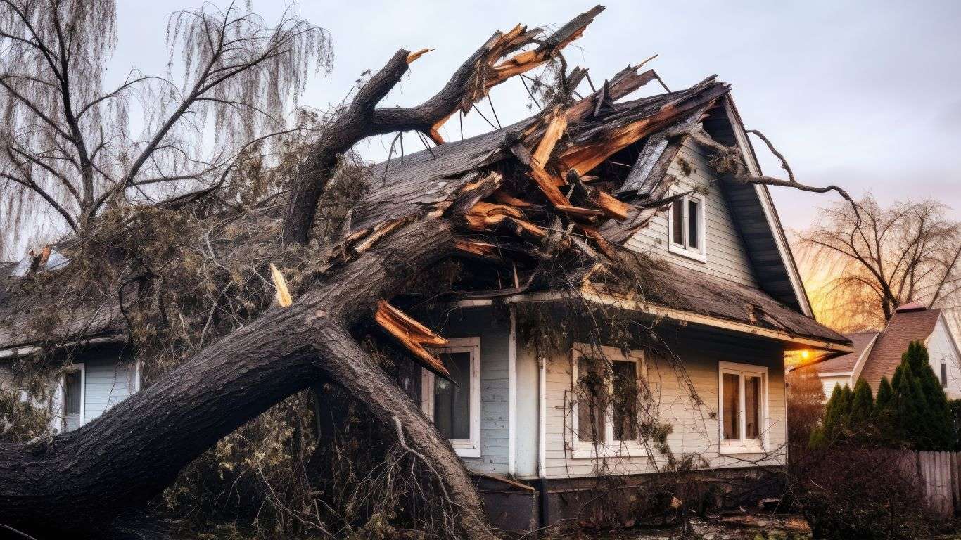 a house was damaged by a storm