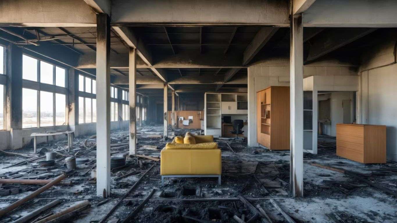 Burned space that need fire damage restoration