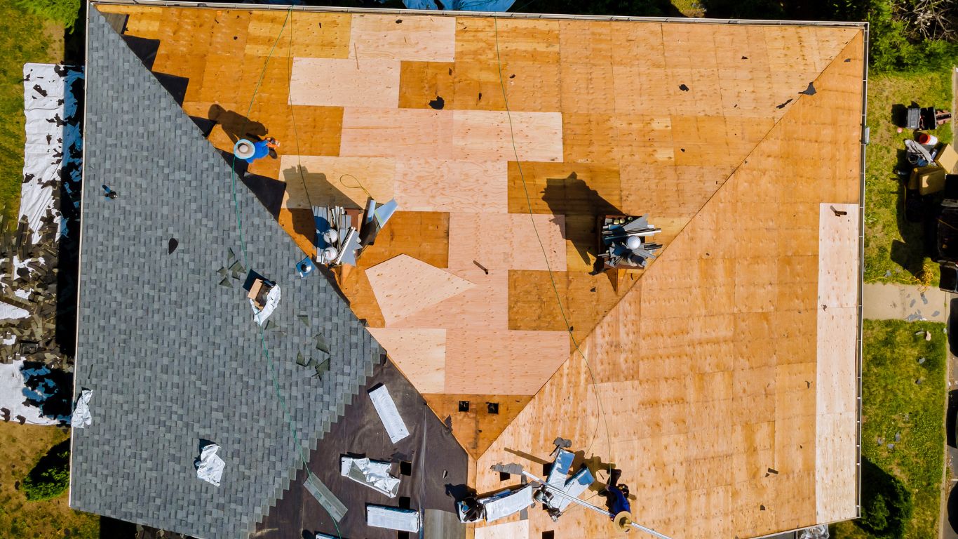 severely damaged houses in Florida repaired by storm damage restoration services