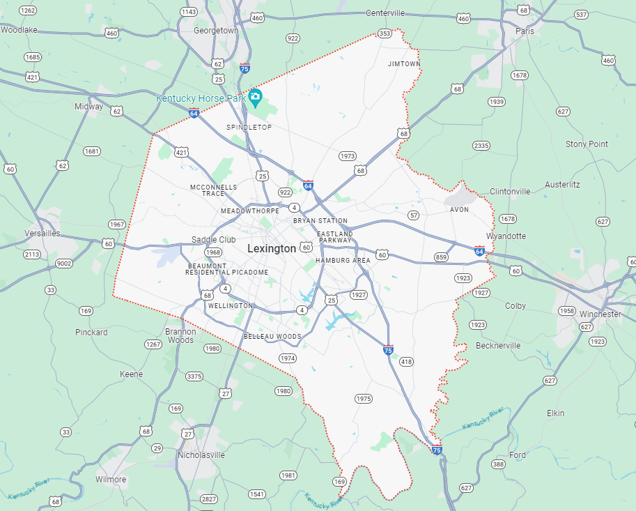 Greater Lexington map - disaster clean up