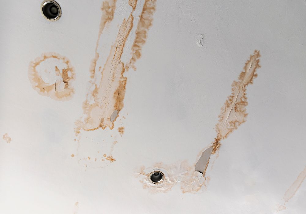 damaged ceiling with water leaks - royal oak restoration services