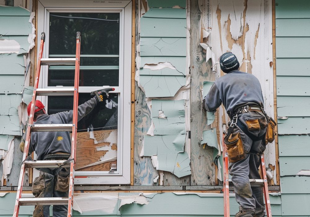 workers storm damage restoration