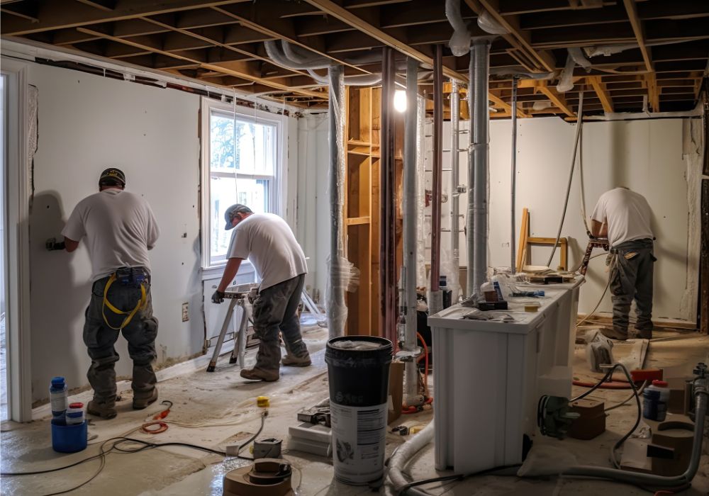 restoration services workers - water damage restoration