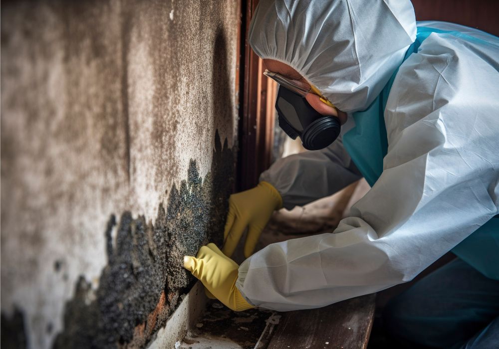 mold removal inspect wall full of molds - warren mold removal and remediation