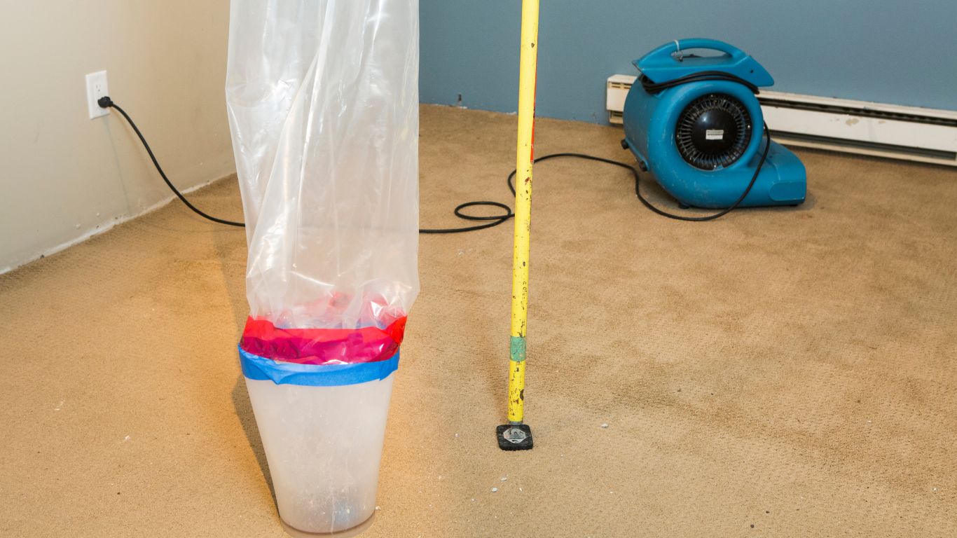 When Your Home Turns Into a Pool Trust Expert Flood Damage Restoration to Fix It Flood damage restoration in progress showing water extraction equipment and drying setup inside a flooded home.